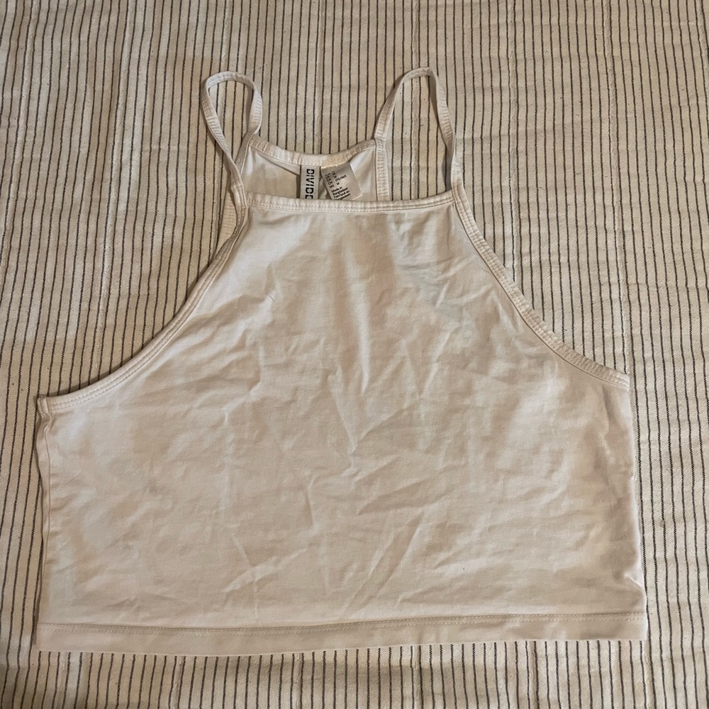 White crop tank top